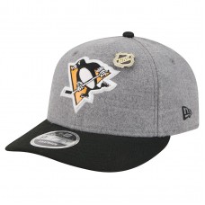 Бейсболка Pittsburgh Penguins New Era Gray/Black Wool Pin Low Profile 9FIFTY Snapback