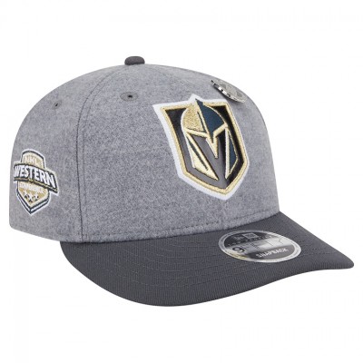 Бейсболка Vegas Golden Knights New Era Gray/Black Wool Pin Low Profile 9FIFTY Snapback