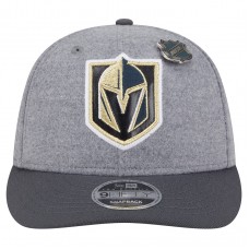 Бейсболка Vegas Golden Knights New Era Gray/Black Wool Pin Low Profile 9FIFTY Snapback
