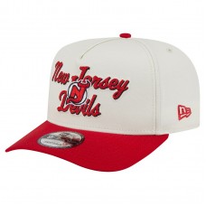 Бейсболка New Jersey Devils New Era Cream/Red Chainstitch 9FIFTY A-Frame Snapback