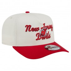Бейсболка New Jersey Devils New Era Cream/Red Chainstitch 9FIFTY A-Frame Snapback
