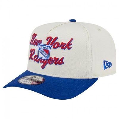 Бейсболка New York Rangers New Era Cream/Blue Chainstitch 9FIFTY A-Frame Snapback