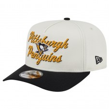 Бейсболка Pittsburgh Penguins New Era Cream/Black Chainstitch 9FIFTY A-Frame Snapback