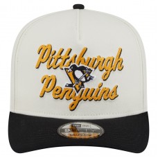 Бейсболка Pittsburgh Penguins New Era Cream/Black Chainstitch 9FIFTY A-Frame Snapback