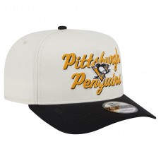 Бейсболка Pittsburgh Penguins New Era Cream/Black Chainstitch 9FIFTY A-Frame Snapback