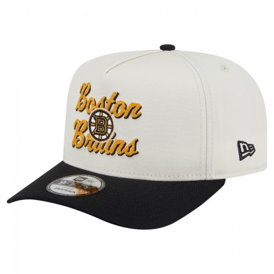 Бейсболка Boston Bruins New Era Cream/Black Chainstitch 9FIFTY A-Frame Snapback