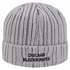 Шапка Chicago Blackhawks New Era Heather Gray Cuffed Knit with Visor Шапка Chicago Blackhawks New Era Heather Gray Cuffed Knit with Visor