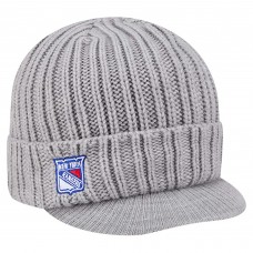 New York Rangers New Era Heather Gray Cuffed Knit Hat with Visor New York Rangers New Era Heather Gray Cuffed Knit Hat with Visor