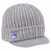 New York Rangers New Era Heather Gray Cuffed Knit Hat with Visor New York Rangers New Era Heather Gray Cuffed Knit Hat with Visor