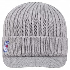 New York Rangers New Era Heather Gray Cuffed Knit Hat with Visor New York Rangers New Era Heather Gray Cuffed Knit Hat with Visor