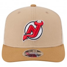 Бейсболка New Jersey Devils New Era Tan/Light Brown Two-Tone Trucker 9SEVENTY Stretch Snap