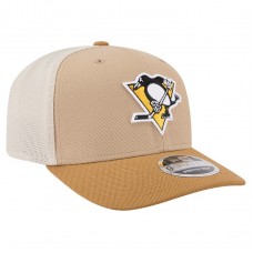 Бейсболка Pittsburgh Penguins New Era Tan/Light Brown Two-Tone Trucker 9SEVENTY Stretch Snap