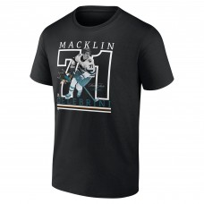 Футболка San Jose Sharks Macklin Celebrini Fanatics Black Authentic Stack Name & Number