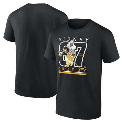 Футболка Pittsburgh Penguins Sidney Crosby Fanatics Black Authentic Stack Name & Number