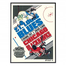 Chicago Blackhawks vs. St. Louis Blues Phenom Gallery 2025 Winter Classic 18 x 24 Deluxe Framed Serigraph