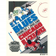 Chicago Blackhawks vs. St. Louis Blues Phenom Gallery 2025 Winter Classic 18 x 24 Deluxe Framed Serigraph