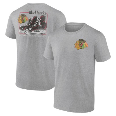 Футболка Chicago Blackhawks Heather Gray Glory Skates