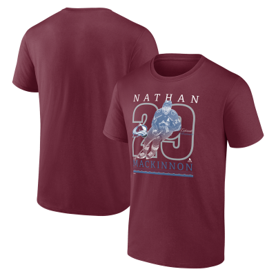 Футболка Colorado Avalanche Nathan MacKinnon Burgundy Player Show