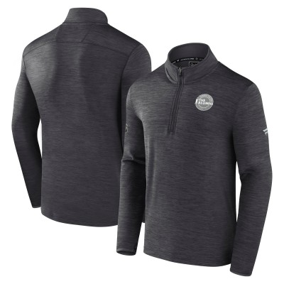 NHL Fanatics Charcoal Authentic Pro The Alumni Quarter-Zip Top