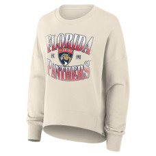 Женская свитшот Florida Panthers Fanatics Cream Oversized Slice Pullover Женская свитшот Florida Panthers Fanatics Cream Oversized Slice Pullover