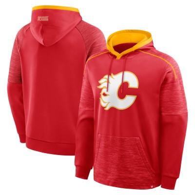 Calgary Flames Fanatics Red Goaltender Defender Pullover Hoodie