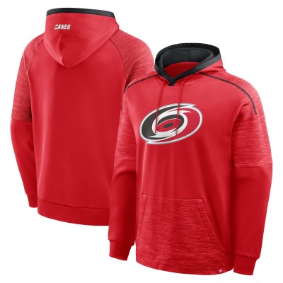 Carolina Hurricanes Fanatics Red Goaltender Defender Pullover Hoodie