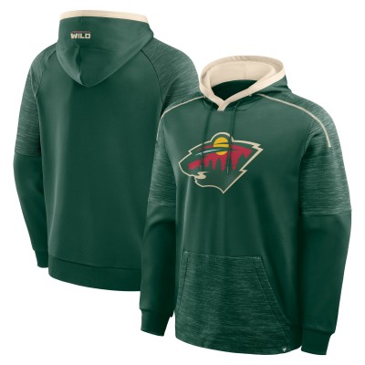 Minnesota Wild Fanatics Green Goaltender Defender Pullover Hoodie