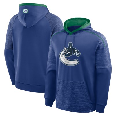 Vancouver Canucks Fanatics Blue Goaltender Defender Pullover Hoodie