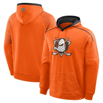Anaheim Ducks Fanatics Orange Goaltender Defender Pullover Hoodie