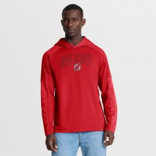 New Jersey Devils Fanatics Red Penalty Shot Long Sleeve Hoodie T-Shirt