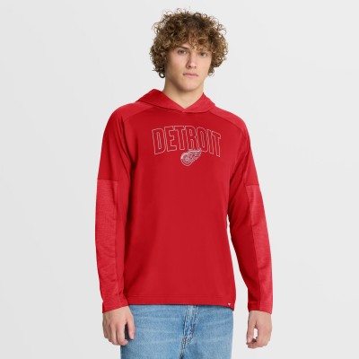 Detroit Red Wings Fanatics Red Penalty Shot Long Sleeve Hoodie T-Shirt