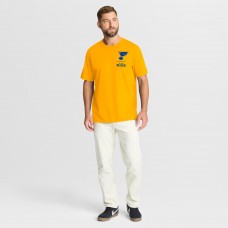 St. Louis Blues Fanatics Gold Crash The Net Legacy T-Shirt