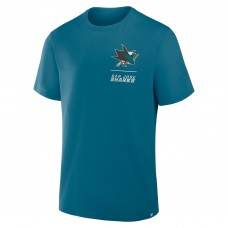 Футболка San Jose Sharks Fanatics Teal Crash The Net Legacy