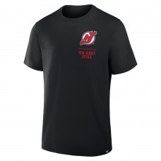 Футболка New Jersey Devils Fanatics Black Crash The Net Legacy