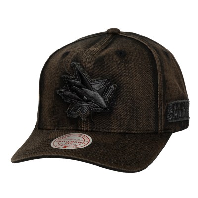 Бейсболка San Jose Sharks Mitchell & Ness Black Downtown Snow Wash Pro-Crown