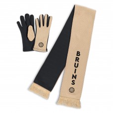 Женская Boston Bruins WEAR by Erin Andrews Tonal Microcheck Scarf & Glove Set