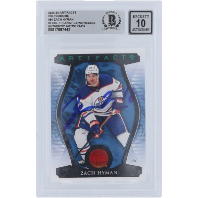 Zach Hyman Edmonton Oilers Autographed 2023-24 Upper Deck Artifacts Polychrome #84 #/65 Beckett Fanatics Witnessed Authenticated 10 Card