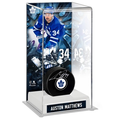 Кейс для шайбы Auston Matthews Toronto Maple Leafs Autographed Fanatics Authentic Puck with Deluxe Tall