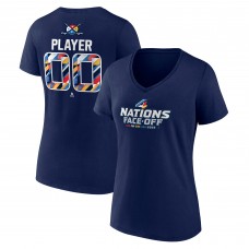 Футболка Fanatics Womens 2025 4 Nations Face-Off Pick-A-Player V-Neck - Navy