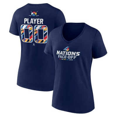Футболка Fanatics Womens 2025 4 Nations Face-Off Pick-A-Player V-Neck - Navy