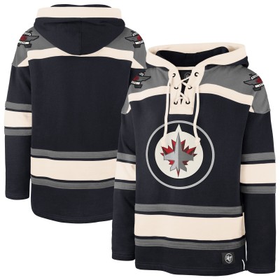 Winnipeg Jets 47 Navy Superior Lacer Lace-up Hoodie