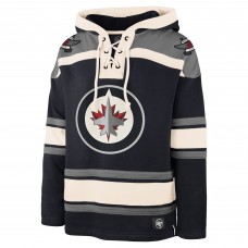 Winnipeg Jets 47 Navy Superior Lacer Lace-up Hoodie