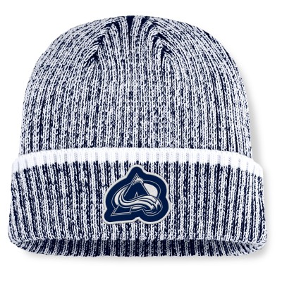 Шапка Colorado Avalanche Fanatics Navy/White Fundamental Haze Cuffed Knit