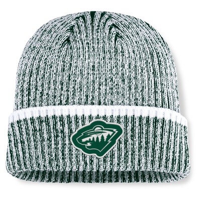 Шапка Minnesota Wild Fanatics Green/White Fundamental Haze Cuffed Knit