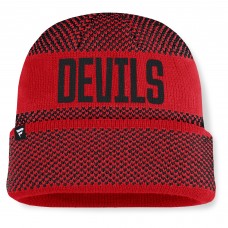 Шапка New Jersey Devils Fanatics Red/Black Fundamentals Shelter Cuffed Knit Шапка New Jersey Devils Fanatics Red/Black Fundamentals Shelter Cuffed Knit