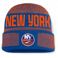 New York Islanders Fanatics Royal/Orange Fundamentals Shelter Cuffed Knit Hat New York Islanders Fanatics Royal/Orange Fundamentals Shelter Cuffed Knit Hat