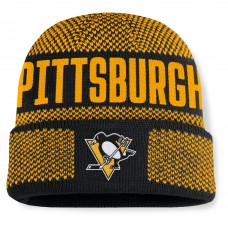 Шапка Pittsburgh Penguins Fanatics Black/Gold Fundamentals Shelter Cuffed Knit