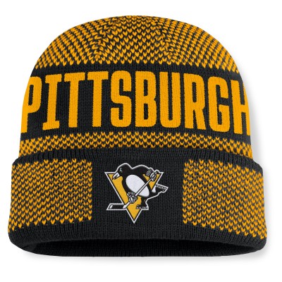 Шапка Pittsburgh Penguins Fanatics Black/Gold Fundamentals Shelter Cuffed Knit