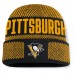 Шапка Pittsburgh Penguins Fanatics Black/Gold Fundamentals Shelter Cuffed Knit