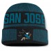 Шапка San Jose Sharks Fanatics Black/Teal Fundamentals Shelter Cuffed Knit